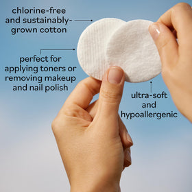 Sky Organics Organic Cotton Rounds being used for makeup removal