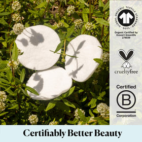 Sky Organics Organic Cotton Rounds with a skincare product