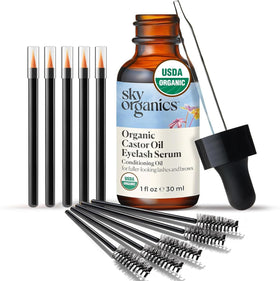 Sky Organics USDA Organic Castor Oil Eyelash Serum 1 fl oz front view