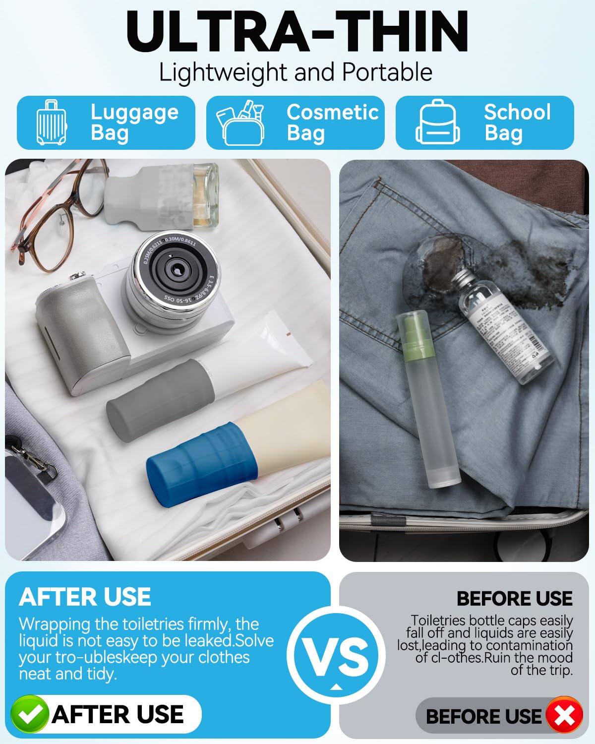 Skyconser Silicone Bottle Cover showing elastic stretchability