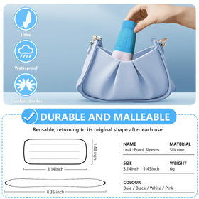 Skyconser silicone bottle cover stretching over a liquid container