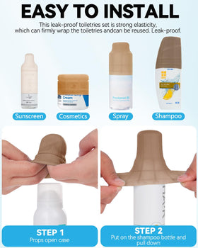 Skyconser silicone bottle covers in a travel bag
