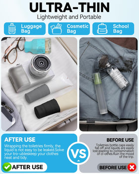 Skyconser silicone covers in travel toiletry bag