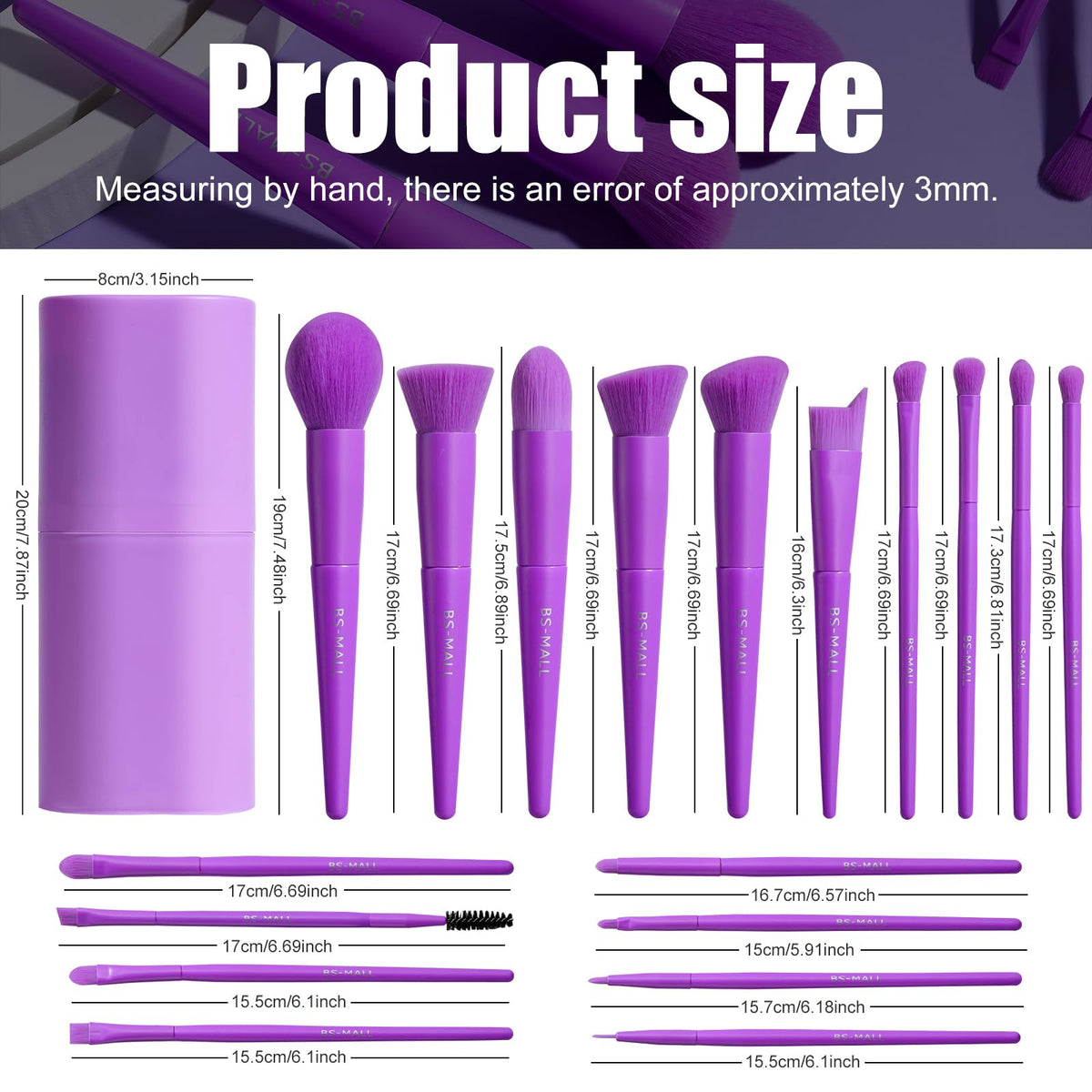 Sleek case for BS-MALL makeup brush set