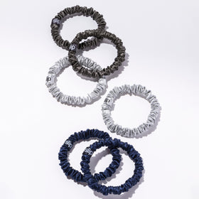SLIP Midnight Silk Hair Ties arranged in a stylish manner