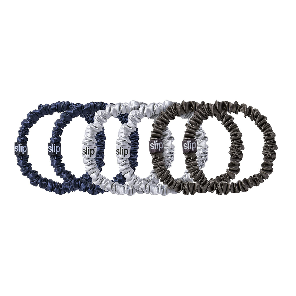 SLIP Midnight Silk Hair Ties displayed on a flat surface
