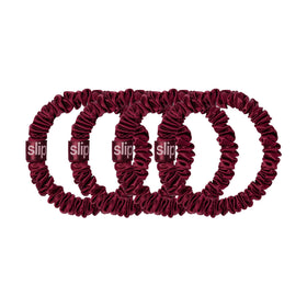 SLIP packaging of maroon skinny scrunchies set