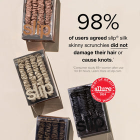 SLIP rose gold pure silk skinny scrunchie with soft shine