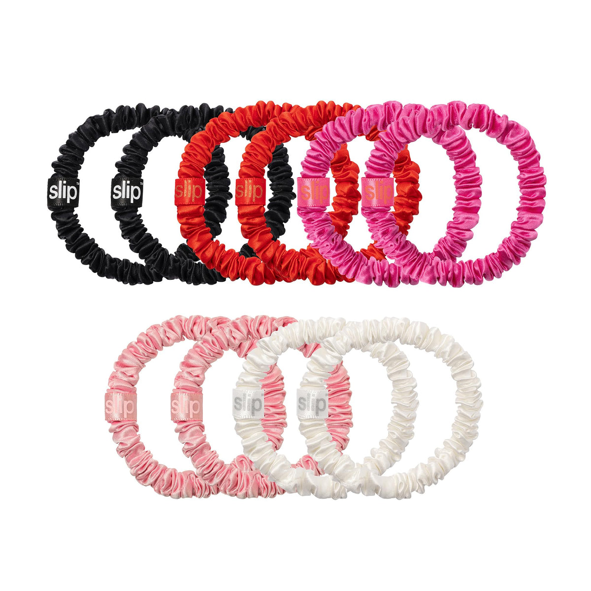 SLIP scrunchies with a focus on texture