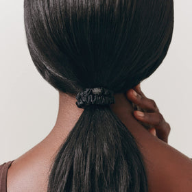 SLIP scrunchies with a hair styling setup