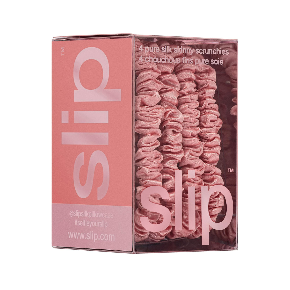 SLIP Silk Hair Tie with a floral background