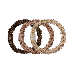 SLIP Silk Hair Ties Set of 3 in blonde, light brown, and dark brown