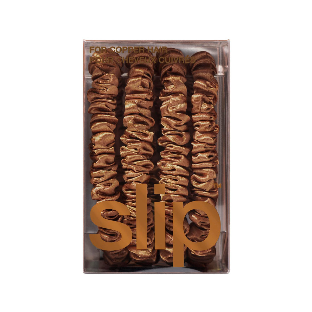 SLIP Silk Hair Ties Set of 4 with a stylish background