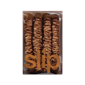 SLIP Silk Hair Ties Set of 4 with a stylish background