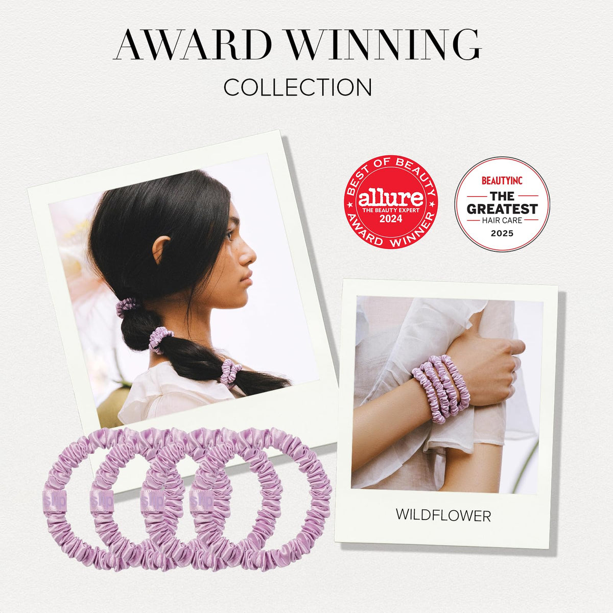 SLIP Silk Hair Ties Wildflower Skinny Scrunchies packaging