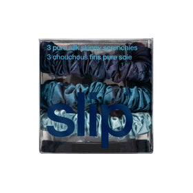 SLIP silk scrunchies displayed in elegant packaging
