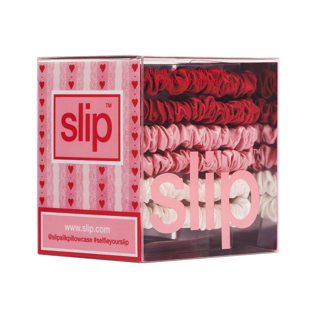 SLIP Silk skinny scrunchies in a chic hairstyle