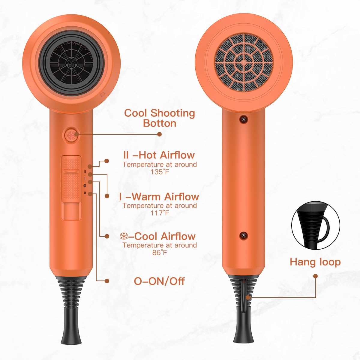 Slopehill hair dryer in a bathroom setting