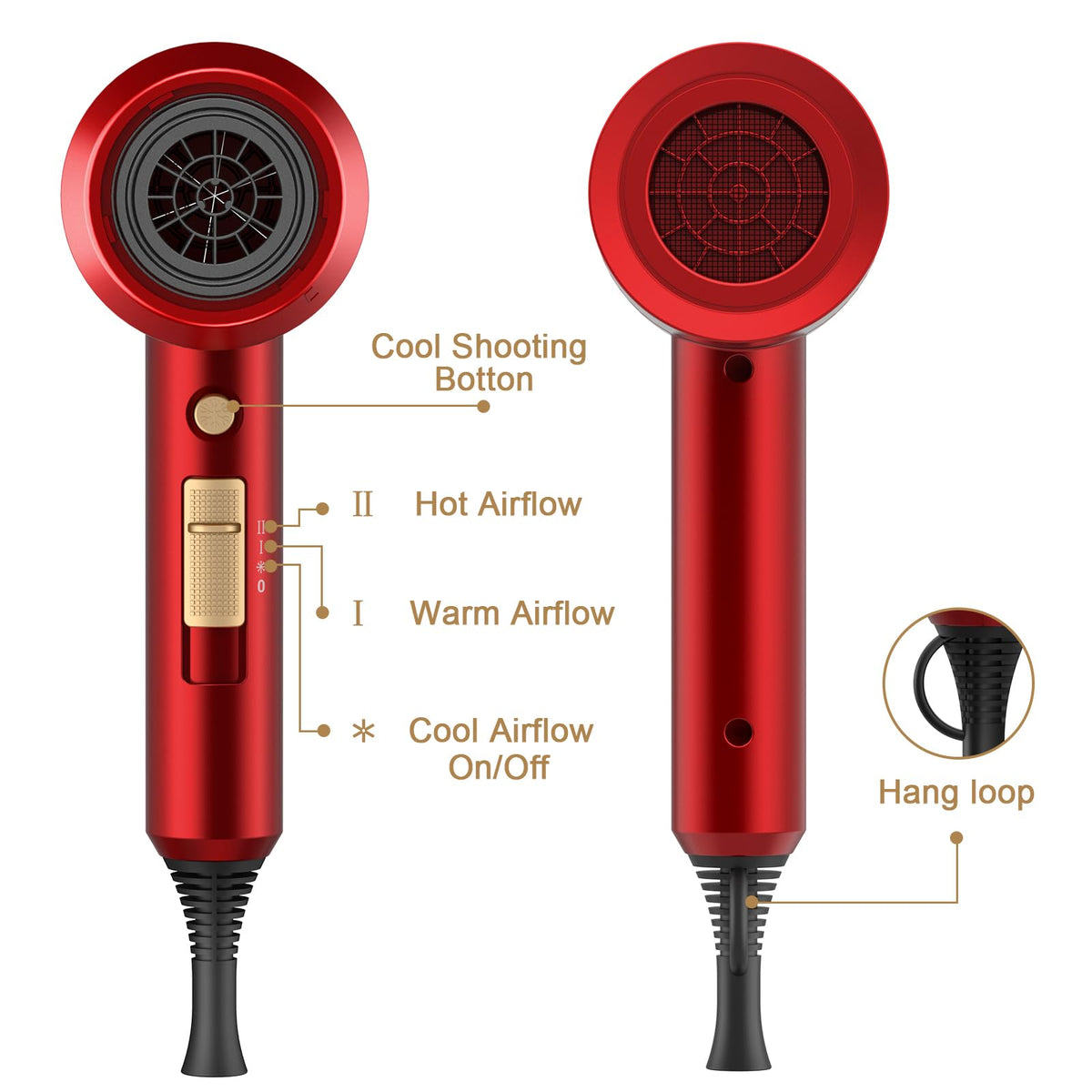 Slopehill Ionic Hair Dryer side view showing controls