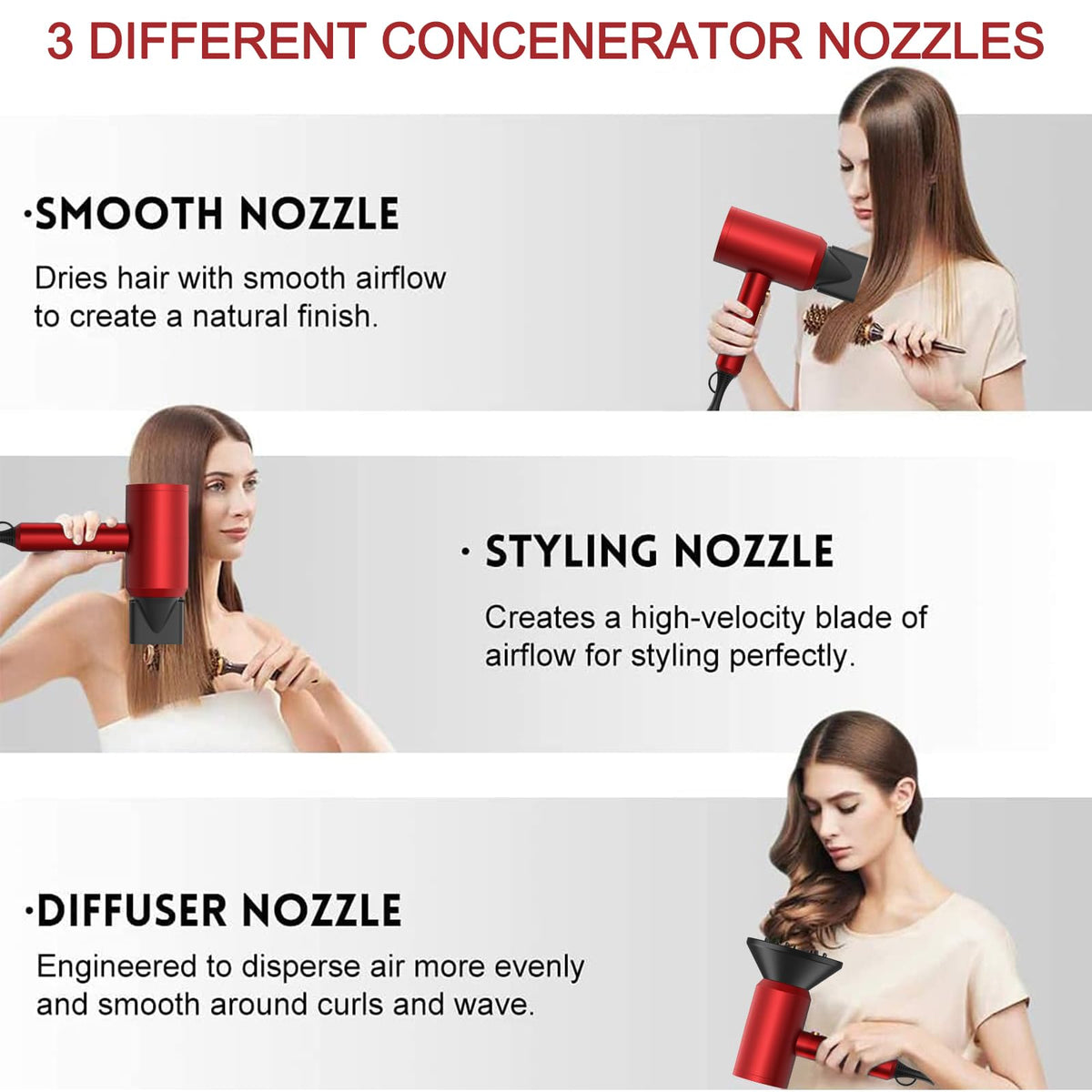 Slopehill Ionic Hair Dryer with diffuser attachment