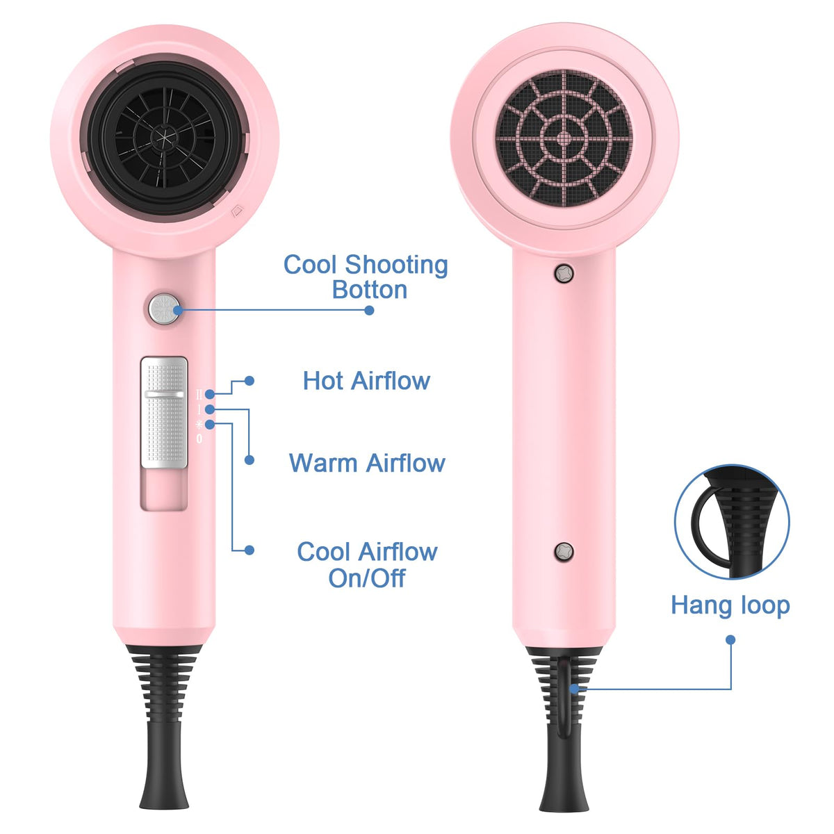 slopehill Professional Ionic Hair Dryer control settings close-up