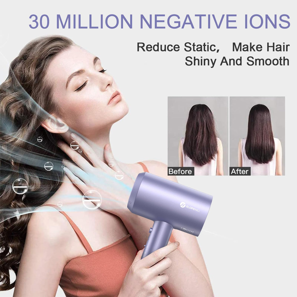 slopehill Professional Ionic Hair Dryer lavender diffuser attachment