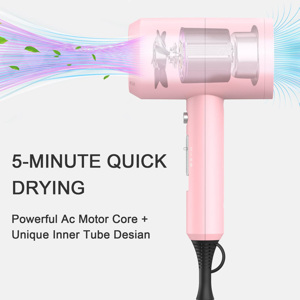 slopehill Professional Ionic Hair Dryer side view showing concentrator nozzle