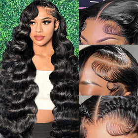 Smabuity Body Wave Lace Front Wig 26 Inch front view