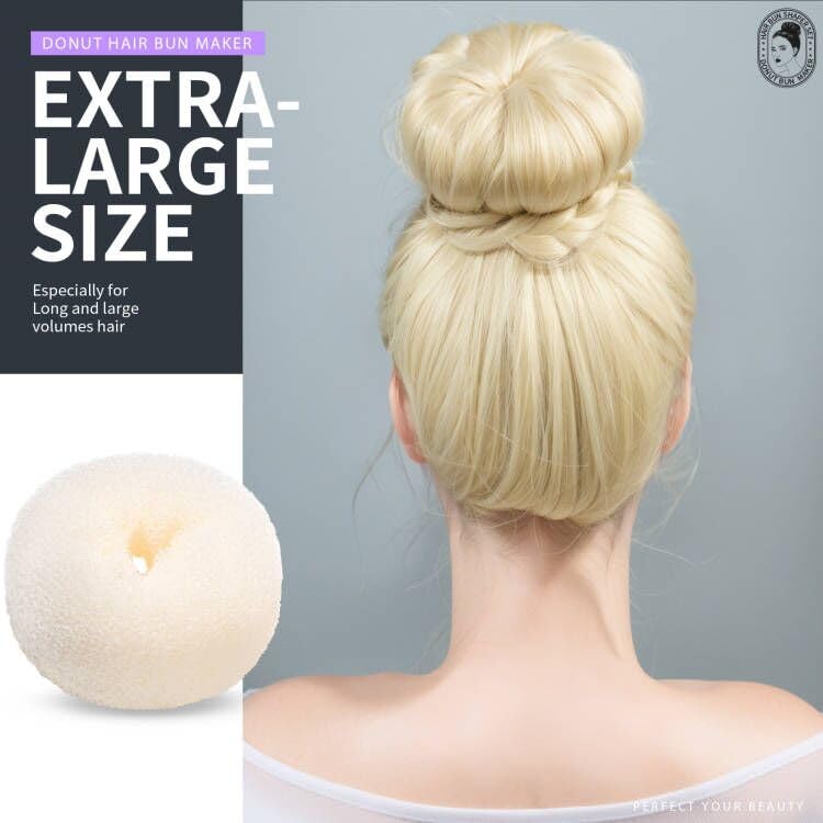 Small cream hair donut from Teenitor set