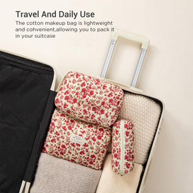Small HBselect makeup bag featuring cotton material and stitching details