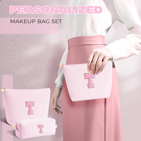 Small makeup bag with handle for easy carrying