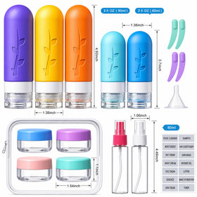 Small silicone travel bottles (2oz/60ml) included in Aeomni set