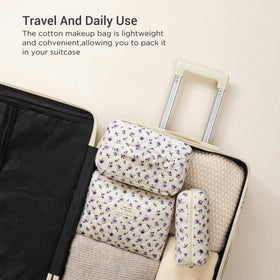 Small size HBselect Quilted Makeup Bag side view