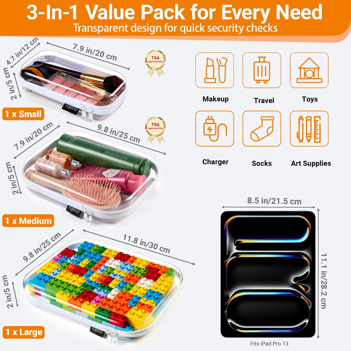Small YQBRAO organizer case with electronics accessories