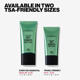 Smashbox Photo Finish Anti-Redness Correct Primer in a makeup bag