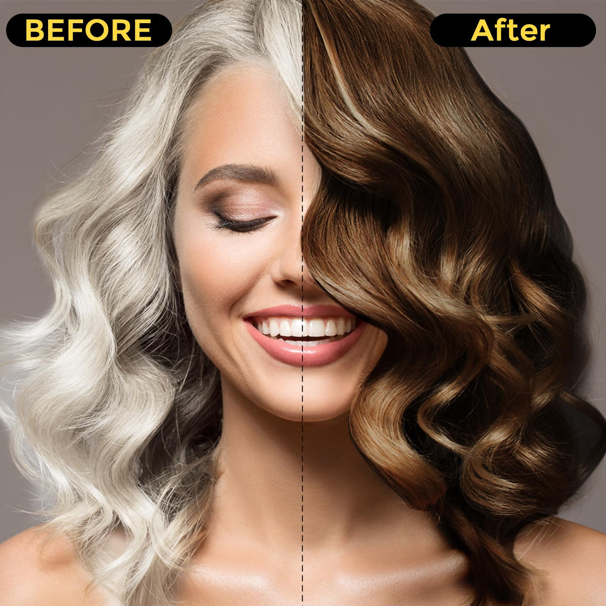 Sminktec Hair Dye Shampoo Dark Brown back view