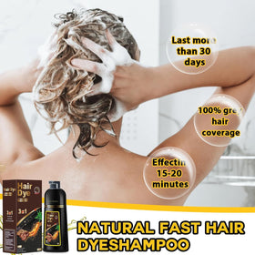Sminktec Hair Dye Shampoo Dark Brown in shower setting