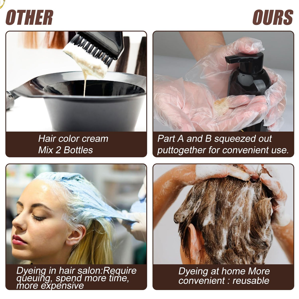 Sminktec Hair Dye Shampoo Dark Brown with herbal ingredients