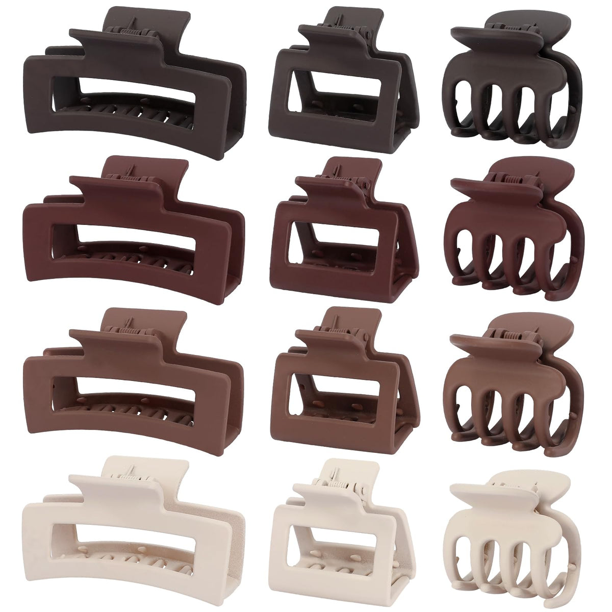 SMKSL 12 Pcs Hair Claw Clips Set assorted colours front view