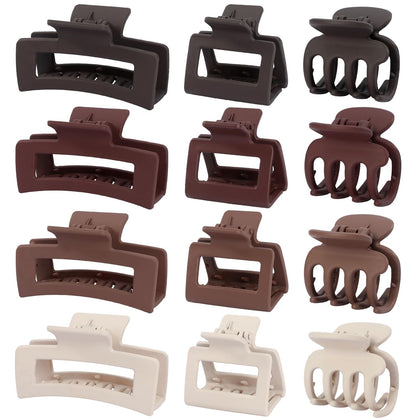 SMKSL 12 Pcs Hair Claw Clips Set assorted colours front view
