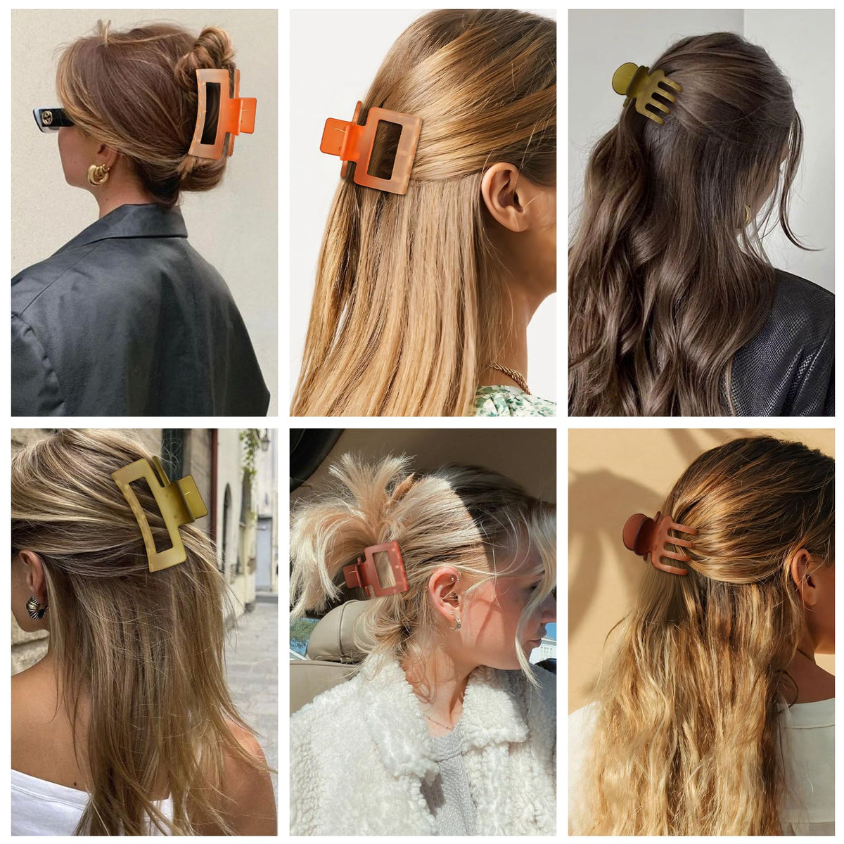 SMKSL hair claw clips set with various colours displayed