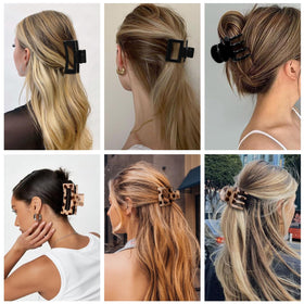 SMKSL hair clips set in use on various hairstyles