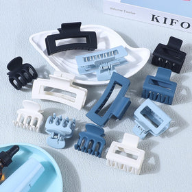 SMKSL medium square hair claw clip 2 x 1.8 inch side view