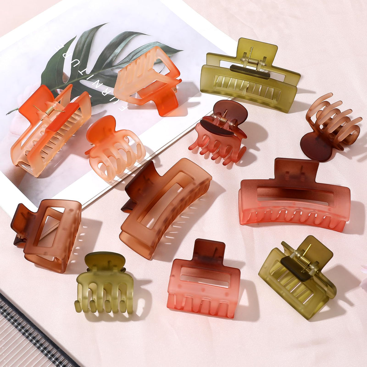 SMKSL medium square hair claw clip 2 x 1.8 inches in Terracotta Blush