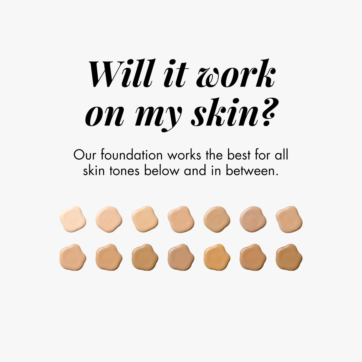 Smooche Color Changing Foundation shades displayed against various skin tones