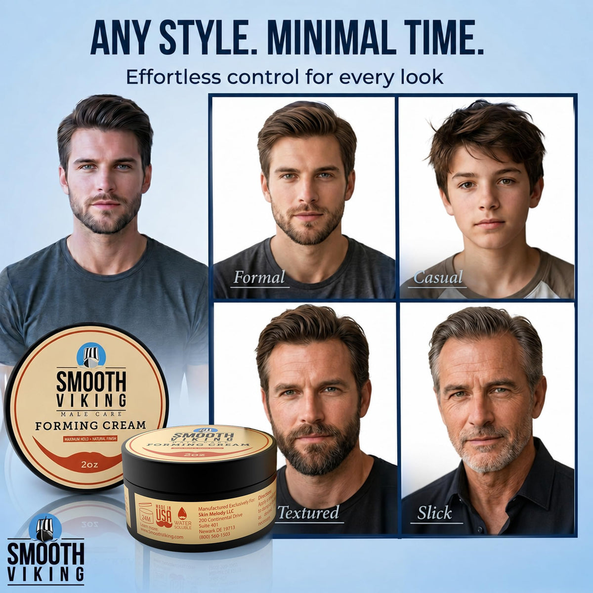 SMOOTH VIKING Forming Cream in travel bag