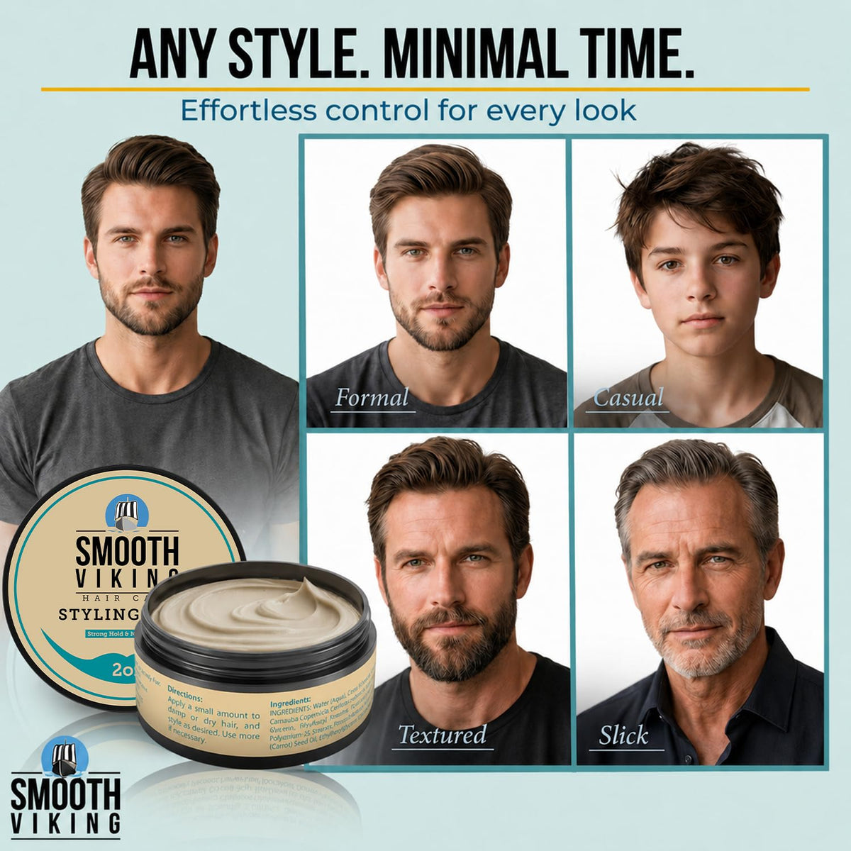 SMOOTH VIKING Hair Clay application on hair