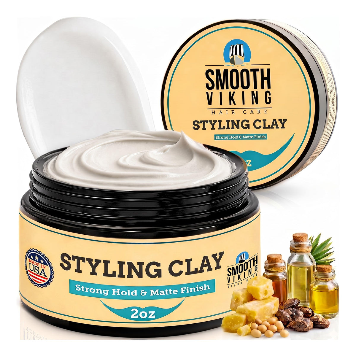 SMOOTH VIKING Hair Clay for Men 2oz front view