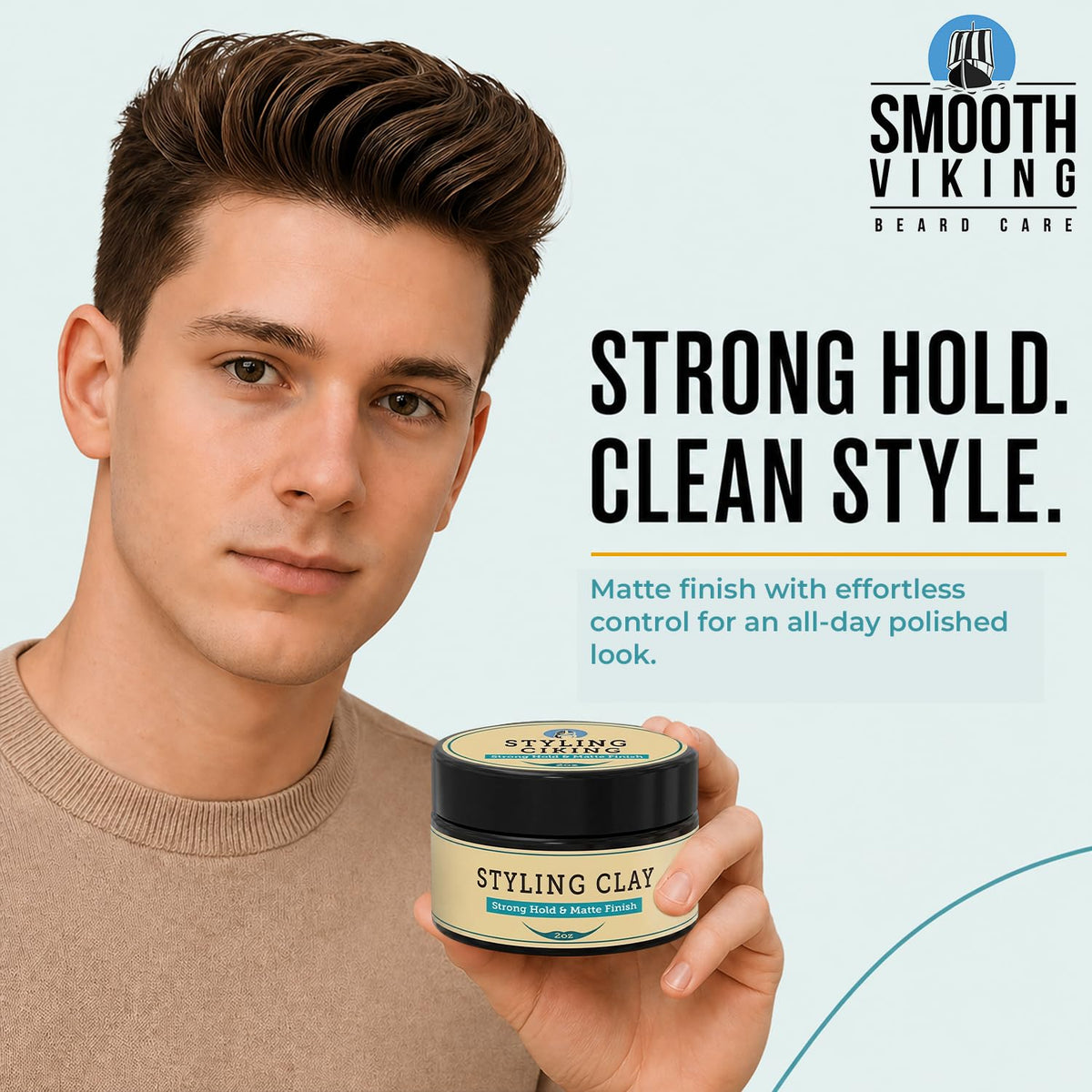 SMOOTH VIKING Hair Clay packaging details