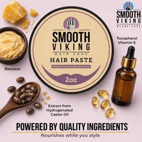 Smooth Viking Hair Paste for Men natural ingredients close-up